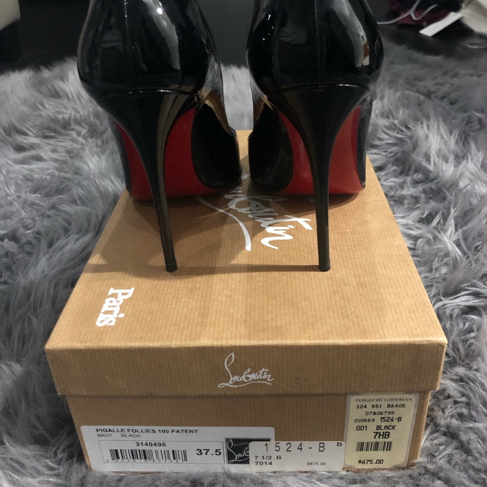 Christian Louboutin pigalles 100 Black Patent - Picture 2 of 8